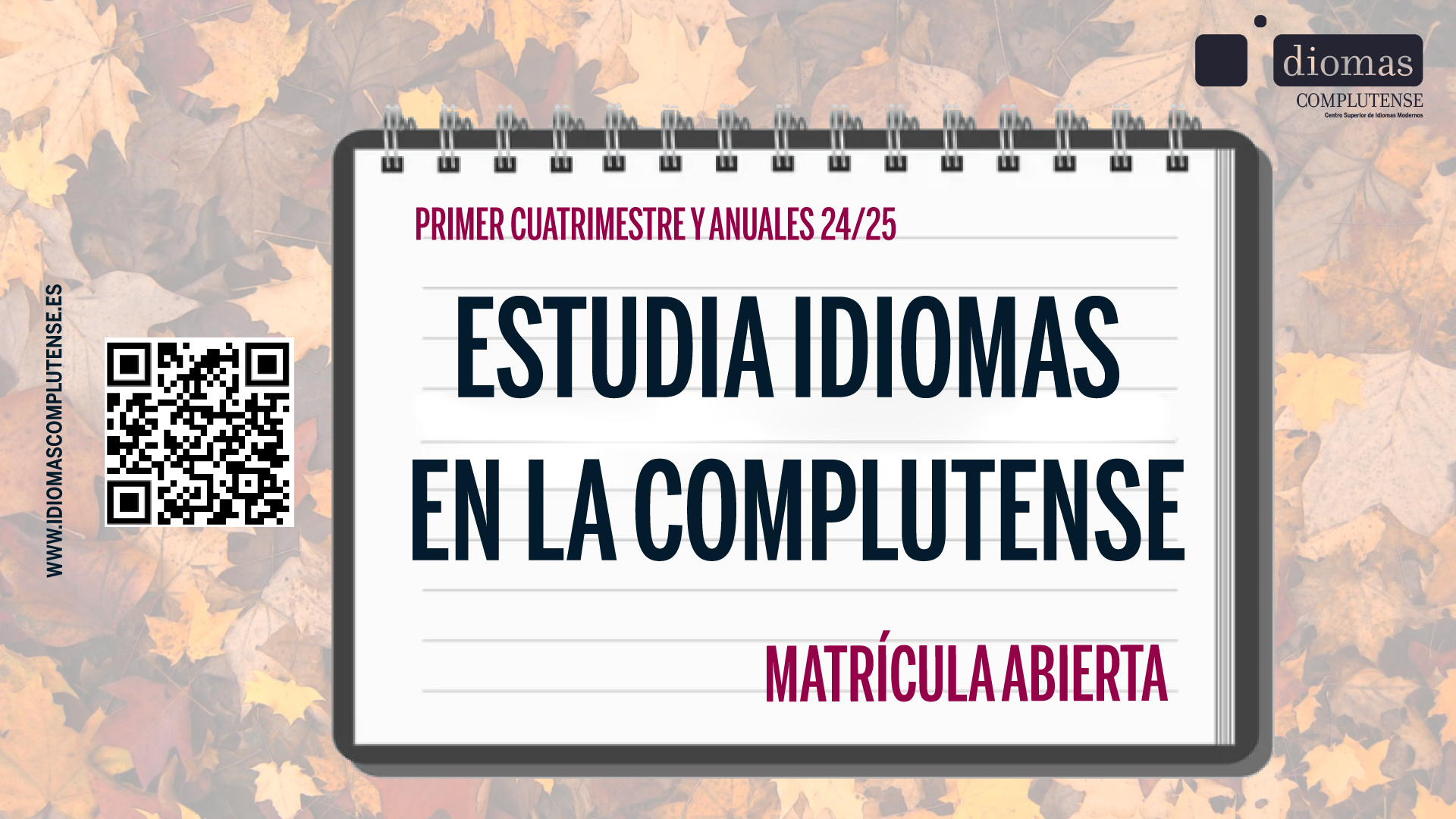 Matrícula Idiomas Complutense primer cuatrimestre y cursos anuales